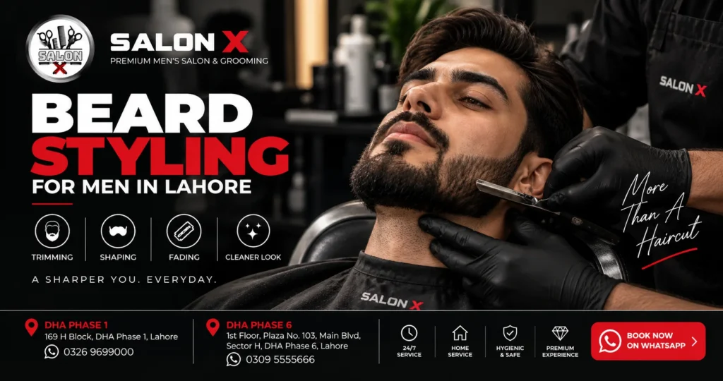 Professional beard styling for men in Lahore at Salon X