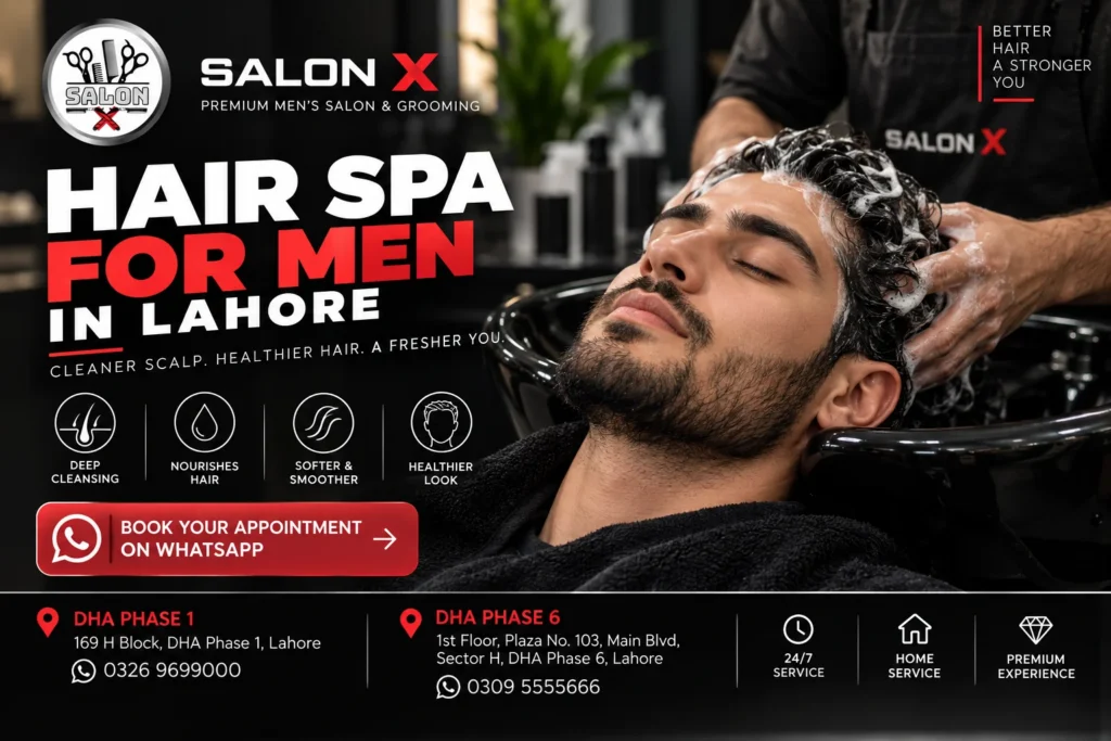 Hair spa for men in Lahore at Salon X