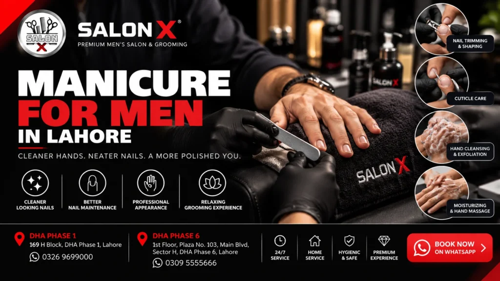 Professional manicure for men in Lahore at Salon X